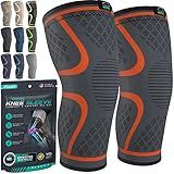 Modvel Compression Knee Brace for Women & Men, 2-Pack Knee Brace for Running Knee Pain, Knee Support Compression Sleeve, Workout Sports Knee Braces for Meniscus Tear, ACL & Arthritis Pain Relief