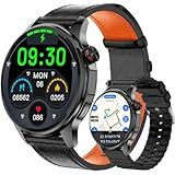 Smart Watch, GPS & Free Maps, AI, Bluetooth Call & Text, Health, Sleep & Fitness Tracker, 100+ Sport Modes, Waterproof, Long Battery Life, Waterproof, Compass, Barometer, 2 Bands Smartwatch for Men