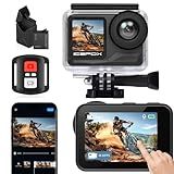 icefox Action Camera 4K 60FPS 30MP with 2X 2150mAh Batteries, Underwater Camera with 5X Zoom, EIS, Powered by Snappro App,Support Video&Photo Editing,Waterproof, WiFi Remote Control