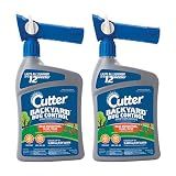 Cutter Backyard Bug Control Spray Concentrate 32 Oz, 2 Pack | Kills Mosquitoes, Fleas & Other Listed Insects, For Lawns, Shrubs, & More, Controls up to 12 Weeks, Treats up to 5,000 Sq.Ft.