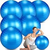 Hungdao 6 Pack Exercise Ball Bulk Inflatable Pregnancy & Workout Ball 22 Inch Heavy Duty Pilates Ball for Yoga Stretching Therapy Balance Physical Fitness(Blue)