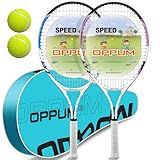 OPPUM 2-Pack Kids Tennis Racket Set, 16 21 23 25 Inch Junior Racquets for Boys Girls, Lightweight Aluminum Starter Kit with Shoulder Bag and 2 Balls