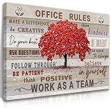 HDXUFJQ Office Inspirational Wall Art Office Rules Canvas Wall Decor Team Rules Motivation Positive Quotes Pictures Prints Teamwork Painting for Home Office Ready to hang(24"x36")