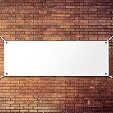 Zonon Large Blank Banners And Signs Polyester Oxford Cloth Sublimation Banner To Decorate With Hanging Rope For Indoor Wall Outdoor Easy Hang Diy Signs For Business Office(White,2 x 6 Feet)