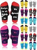 Xtinmee 12 Pairs Employee Staff Appreciation Socks Gift Thank You for All You Do Gift for Dental Assistants Social Worker Teacher (Classic Color)