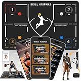 Portable Basketball Footwork Training Mat, Agility Footstep Training Mat, Basketball Pads for Training All Levels, Non-Slip Silent Equipment for All Ages to Improve Speed, Strength and Coordination