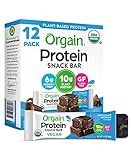 Orgain Organic Vegan Protein Bars, Chocolate Brownie - 10g Plant Based Protein, Low Calorie Healthy Snacks, No Lactose or Soy Ingredients, Gluten Free, Non-GMO - 1.41 Oz (Pack of 12)