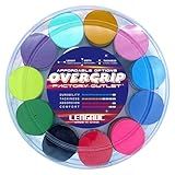 LENGAUC Tacky Overgrips,30 Pack,Paddle/Tennis/Badminton/Pickleball, Tacky Anti-Slip and Absorbent Grip, Easy to Use Grip Tape (30 Pack 0.029 inch Assorted Colours)