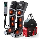 pryfey Leg Massager with Heat and Compression, Foot Massager for Circulation and Pain Relief, 3 Timers, 12 Intensity, 6 Modes,3 Heating with Knee Massager