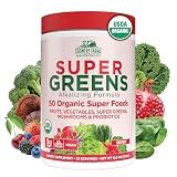 Country Farms Organic Super Greens Powder, Daily Greens Drink Mix with 50 Organic Superfoods, Fruits, Vegetables, Fiber, Mushrooms & Probiotics for Gut Health, Digestion & Energy, Berry Flavor