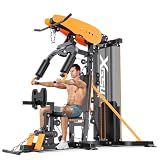 XGSW Multi-Function Home Gym Workout Station, Featuring a Pulley System, arm Trainer, and Leg Trainer for Full-Body Workouts. (L03-1 Single-Person Fitness Station)