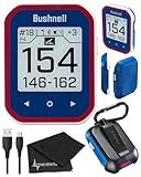 Bushnell Phantom 3 Slope Golf GPS Rangefinder (Blue) with BITE Magnetic Mount and GreenView with Slope-Adjusted Distances, 38,000+ Courses, Auto Hole Advance with Wearable4U Cleaning Cloth Bundle