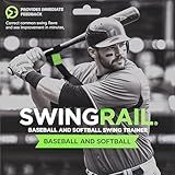 SWINGRAIL Baseball/Softball Hitting Trainer – Swing Trainer Aid for Batting & Hitting Practice – Baseball Training Equipment to Improve Bat Speed, Swing Mechanics, Contact & Timing – For Ages 9 and Up
