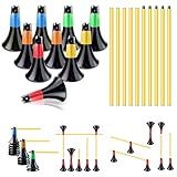Obstacle Cones for Basketball Football and Sports Training, 10pcs Cones and 10pcs Poles with Carry Bag, Basketball Cones and Soccer Agility Poles for Soccer Basketball Speed Training