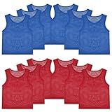 PEASUG Pinnies, 12 Pcs Soccer Pinnies, Mesh Practice Jersey Scrimmage Vest Team Soccer Pennies for Sports Kids/Youth Lightweight