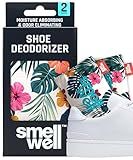 SmellWell - Scented Shoe Deodorizer Inserts - Odor Eliminators - Activated Bamboo Charcoal + Minerals - Natural Fresheners for shoes, bags, gloves - 2 x 1.8oz Original Size Hawaii Floral