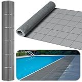 Tondiamo Drainage Pool Flooring Mats Swimming Pool Non Slip Mat PVC Splash Matting Mesh Hollow Doormat Roll for Outdoor Indoor Patio Restaurant Garage Kitchen Bathroom Bars(3 x 20 ft,Grey)