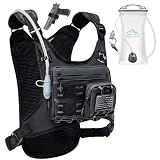 Zelvot Running Vest with 2L Water Bladder, Hydration Backpack, U.S. Design Patent, Lightweight Hydration Pack with Gear Holder, Reflective Chest Pack for Men Women for Marathon (Black, M/L)