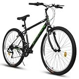 KIAPALNO Mountain Bike 24 Inch for Men Women, 21 Speeds High-Carbon Steel Frame, Front Suspension Sport Bicycle, Adult Teens MTB Bicycle for Snow City Commuters and Short Trip