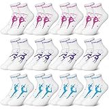 Glitopper 12 Pairs Gymnastics Theme Socks Team Gifts Bulk Gymnast Stuff Party Favors for Women Girls Teacher Sister Lovers Accessories