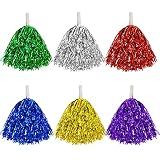 baotongle 12 PCS Cheerleading Squad Spirited Fun Poms Pompoms Cheer Costume Accessory for Party Dance Sports (Multicolor)