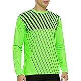 TopTie Long Sleeve Soccer Goalkeeper Jersey with Sponge Protector for Adult Youth, Arm Padded Goalie Shirt-L Green
