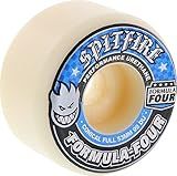 Spitfire Formula 4 99d Conical Full 53mm White W/Blue Skateboard Wheels (Set of 4)