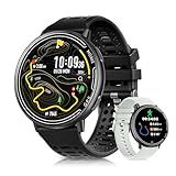 Rmana GPS Smart Watches for Men, 1.39" AMOLED Screen Smartwatch, Bluetooth Call/100+ Sport Modes/GPS/Compass/Heart Rrate/Blood Pressure, Fitness-Tracker, Smartwatch for Android iPhone(Gray& Black)