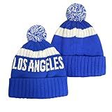 Baseball Team City Beanie Hat, Cuffed Knit Soft Headwear Hat for Women Men Youth, Sports Stylish Winter Hat, Gift for Fans Blue White