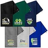 HunnmingRe 6 Pcs Dinkball Towels Microfiber Athletic Towels with Clip Summer Embroidered Dinkball Gift Suitable for Mom Father Beach Shower Pool Gym Camping(Man)