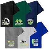 HunnmingRe 6 Pcs Dinkball Towels Microfiber Athletic Towels with Clip Summer Embroidered Dinkball Gift Suitable for Mom Father Beach Shower Pool Gym Camping(Man)