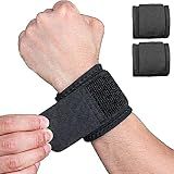 YUNYILAN 2 Pack Wrist Brace Adjustable Wrist Support Wrist Straps for Fitness Weightlifting, Tendonitis, Carpal Tunnel Arthritis, Wrist Wraps Wrist Pain Relief Highly Elastic (Black)