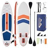 KMFurnila Inflatable Stand Up Paddle Board for All Skill Levels - Portable SUP Paddleboard with Premium Accessories, Durable Construction & Non-Slip Deck for Water Sports Adventures