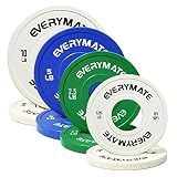 EVERYMATE Change Plates 1.25LB 2.5LB 5LB 10LB Set - Fractional Olympic Bumper Plates for Cross Training - Steel Insert Strength Training Weight Plates