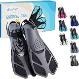 Greatever Snorkel Fins, Travel Size Short Flippers for Snorkel Swim Diving