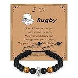 Rugby Lovers Gifts for Men Son Birthday Gift for Grandson Brother Rugby Bracelet Gift for Friend Bff Anniversary Wedding Gifts for Husband Boyfriend Rugby Accessories for Dad Grandpa Fathers Day Gift