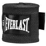 Everlast Core Handwraps 120in – Boxing Hand Wraps for Gloves, Wrist & Knuckle Support – Set of 2, Machine Washable (Black)