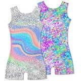 Taubow 2 Packs Gymnastics Leotards for Girls 5 6 Gradient Tie Dye Unitard