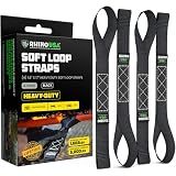 Rhino USA Soft Loop Tie Down Straps (4-Pack) - Motorcycle Handlebar Straps