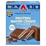 Atkins Chocolate Crème Protein Wafer Crisps, Protein Dessert, 4g Net Carb, 1g Sugar, High in Fiber, Keto Friendly, 5 Count