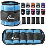 Sportneer Adjustable Ankle Weights 5lb per Pack,10 Pair,Blue