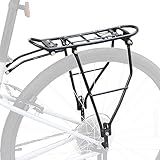 L-TWOO Bike Rear Rack Lightweight Alloy Aluminium Bike Cargo Rack with Adjustable Height for Bike of Back for 24"-28"/700C Bikes for Mountain Bike Road Bike