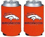 Football Can & Bottle Holder Insulator Beverage Huggie Cooler (Denver (Broncos) - Can Holder 2-Pack)