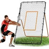 Volleyball Rebounder Net - Portable 7x4 ft Training Equipment for Spike and Smash Practice - 5 Rebound Angles Custom Target Area for Volleyball Sports Training,Orange