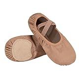 Stelle Ballet Shoes Toddler Slippers Highly Elastic Canvas Girls Ballerina Dance Shoes for Toddler/Little Kid/Big Kid/Women(Tan,2ML)