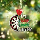 Dart Christmas Ornament 2024, Dart Board Ornament, Dartboard Sport Ornament Gift For Dart Player Dart Lover, Darts Keepsake Xmas Decor, Gift For Darts Team Fan Coach, Dart League Gift, Eat Sleep Darts