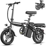 Electric Bike for Adults and Teens, Folding Ebike,Commuter City Foldable E Bike with 560W Motor and 48V 10Ah Battery, 18.6MPH Speed Pedals Assist, Dual Disc Brakes,14" Compact Electric Bicycle