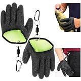 2 Pcs Fishing Gloves with Magnet Release Professional Catch Fish Gloves Non-Slip Waterproof Fish Glove Textured Grip Palm Glove Fisherman Fishing Accessories for Men Women Handling Catching Cleaning