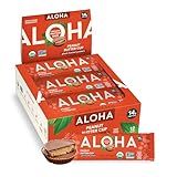 ALOHA Organic Plant Based Protein Bars - Peanut Butter Cup Bar - 12 Bars, Vegan, Low Sugar, Gluten-Free, Low Carb, Non-GMO, No Stevia, No Erythritol