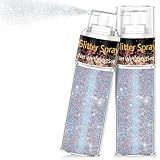 Hair and Body Glitter Spray, 1PC Glint-Rainbow Glitter Hairspray Dry Powder Makeup for Clothes, Festival Rave Loose Sparkle Powder,Holographic Ultra Fine Glitters for 4th of July Accessories